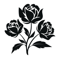 black and white flower vector
