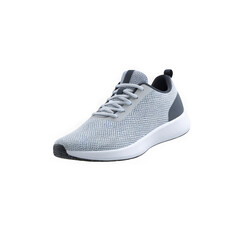 Gray athletic running shoe isolated on transparent background