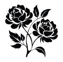 black and white flower vector