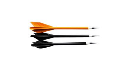 Arrow-themed pens isolated on transparent background