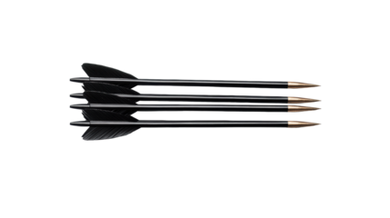 Sleek black arrows on transparent background