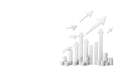 Arrows and Coins with Puzzle and Lightbulb on Transparent Background