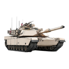 Powerful Abrams M1A2 Tank Illustration againsttransparent background for military concepts