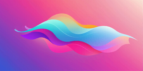 Abstract colorful background with bubbles, a wavy vector illustration design with a rainbow curve pattern and a pink, blue, and orange light backdrop texture