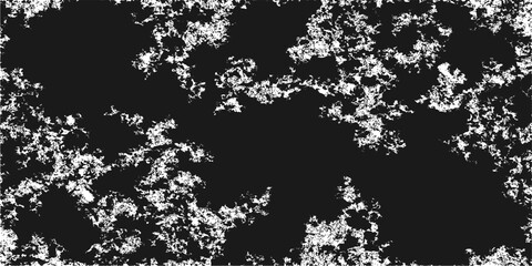 Black and white seamless grunge floral texture pattern with an abstract vintage tree branch illustration and leaf silhouette design © ITS OK