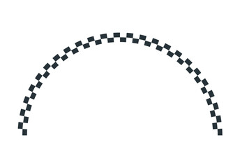 checkered circle. round frame. black and white border for racing motorsport.