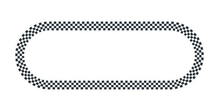 race track frame, rounded oval racetrack, circuit outline,. black and white border for racing motorsport.