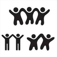 Diverse group of people collaborating and achieving success together isolated on transparent background