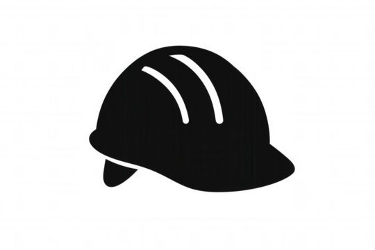 Safety hard hat icon representing construction worker protection and engineering industry work, transparent background