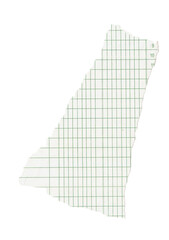 Torn graph paper fragment with vertical numbering