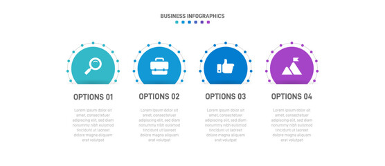 Progress bar featuring 4 arrow-shaped elements, symbolizing the four stages of business strategy and progression. Clean timeline infographic design template. Vector for mobile presentation.