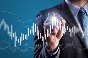 graph stock economics, business man