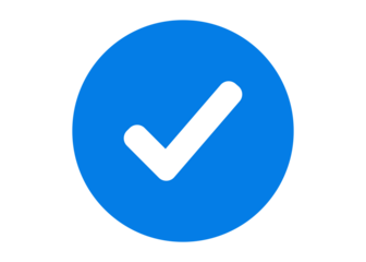 Modern Blue Checkmark – Flat Tick Symbol for Verified or Done Status
