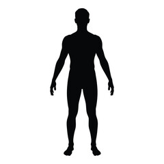 Fototapeta premium A stark black human form against white a striking silhouette