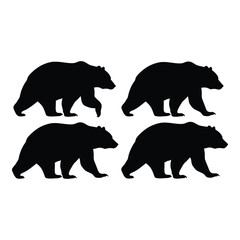 Four black bear shapes create a striking animal design silhouette