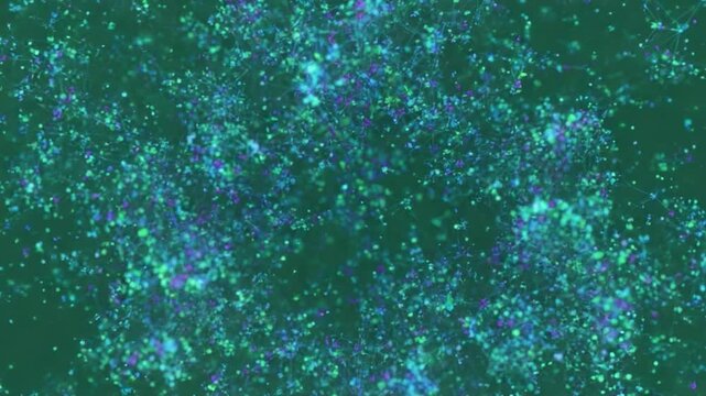 Microscopic World: An abstract, macro shot reveals a mesmerizing display of microbial activity, suggesting a thriving ecosystem, capturing intricate details.