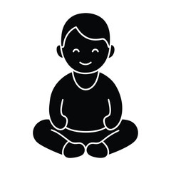 Baby Sitting Simple Flat Vector Icon Isolated on White