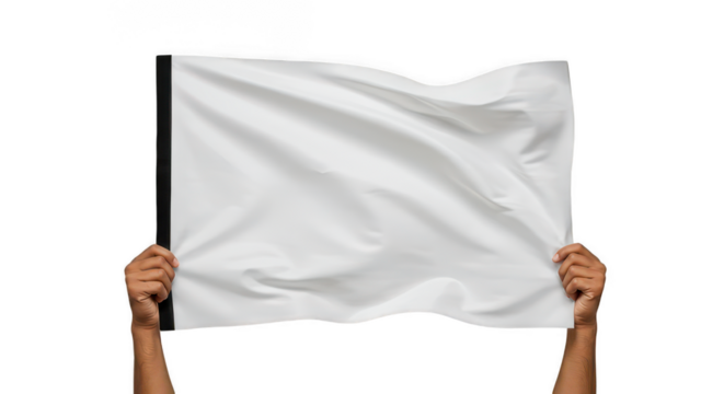 hand holding white flag