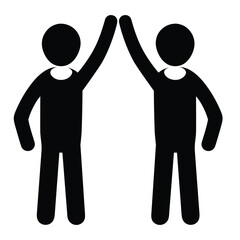 Person Waving Hand Pictogram Isolated on White Background