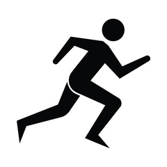 Runner in Motion Vector Icon Isolated on White Background