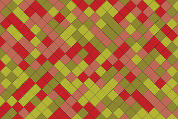 Abstract geometric seamless pattern with red olive and black lines
