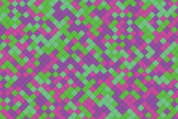 Colorful Rhombus Pattern Background with Green Purple and Pink Tones