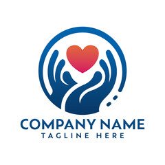 Caring Hands Heart Love Charity Vectors Illustrations Logo