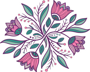 Floral Mandala Pattern in Symmetry Design | Ornamental Mandala with Floral Patterns