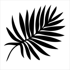 Black tropic palm leaf vector element isolated on white background. Perfect for create fashion apparel fabric, trendy package, bedding, wallpaper, accessories, outerwear, cloth textile.