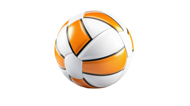 Orange and White Ball on a Transparent Background