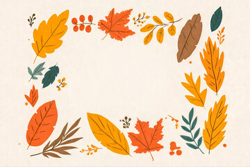 Obraz premium Autumn Leaf Border with Warm Seasonal Colors