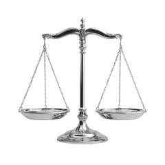 Silver Scales of Justice ontransparent background Representing Fairness and Equality