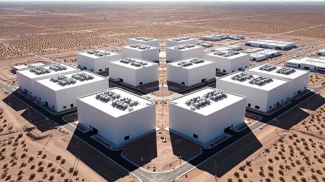Time-Lapse Aerial View of AI Data Center Construction