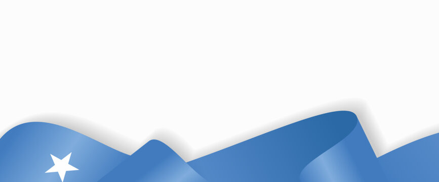 Somalian flag stylized wavy ribbon abstract background layout. Vector illustration.