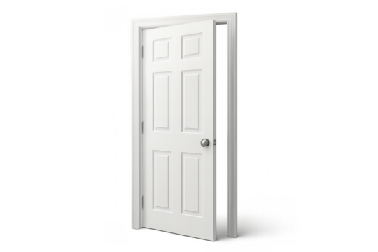 White open door with transparent background creating an opportunity