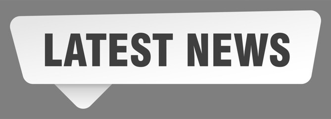latest news sign. latest news white sticker isolated on gray background