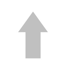 Simple upward pointing arrow on a white background used to indicate direction