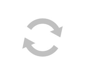 Two Arrows Forming a Circular Rotation on a White Background Symbolizing Renewal