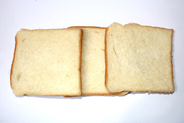 Three Bread Slices on a white background