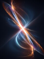 Obraz premium Vibrant Cosmic Collision of Light and Energy in a Mesmerizing Swirl of Colors and Patterns