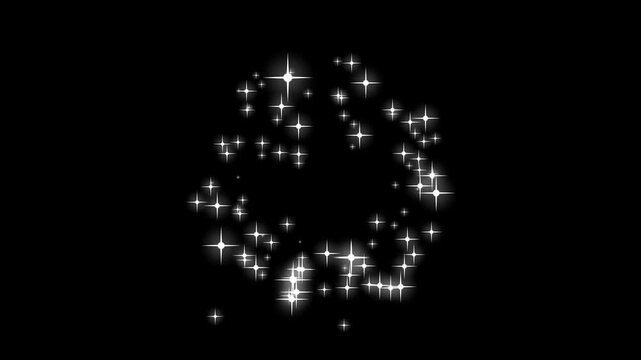 Shining glitter star twinkle sparkle trail, glowing comet line motion, fairy dust shimmer and light explosion particles, magic glitter burst on black screen background 4K