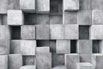 Gray concrete cube wall texture background design