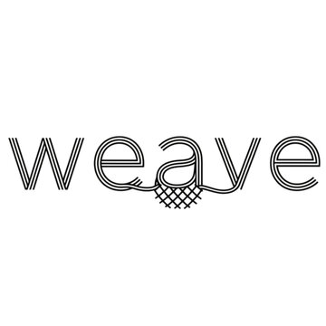 Creative typography logo design for the word weave.