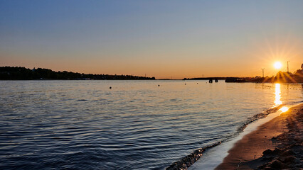 Russia. The town of Kostroma. Sunset over the Volga.