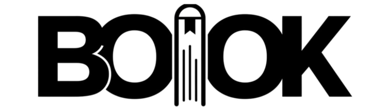 Creative book wordmark logo with a stylized bookmark letter L.