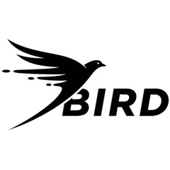 Fototapeta premium Fast flying swallow bird silhouette logo design.