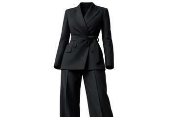 Black women's pantsuit showing formal business wear clothing