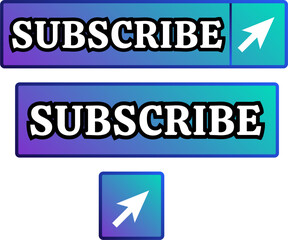 Subscribe Buttons Collection - Graphic Elements for Social Media, Websites and Apps - Modern UI Design with Gradient Color Background.