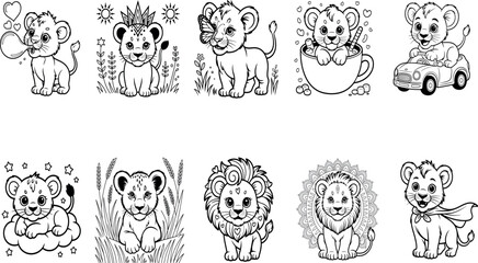 Cute Baby Elephant Coloring Pages &ndash; Kids and Toddler Animal Coloring Set