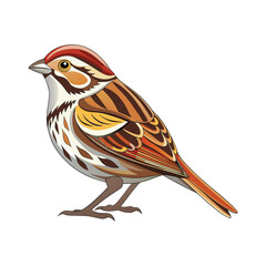 Song Sparrow birds vector illustration